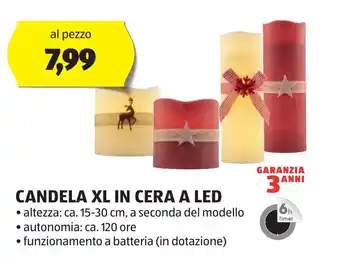 ALDI CANDELA XL IN CERA A LED offerta