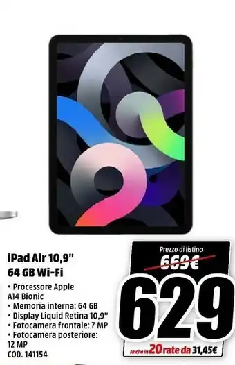 MediaWorld Apple IPad Air 64 GB Grigio offerta