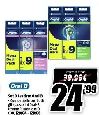 MediaWorld Oral b Set 9 Testine offerta