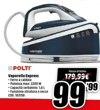 MediaWorld Polti Vaporella Express offerta