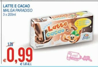 MD Discount Malga Paradiso Latte Cacao 600 G(ml) offerta
