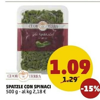 PENNY Cuor di terra Spätzle Con Spinaci 500 G(ml) offerta
