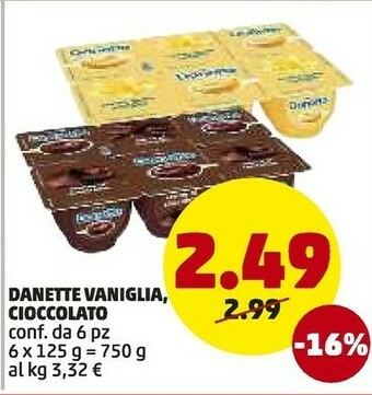 PENNY Danone Danette Vaniglia 750 G offerta