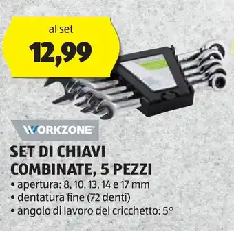 ALDI WORKZONE SET DI CHIAVI COMBINATE, 5 PEZZI offerta