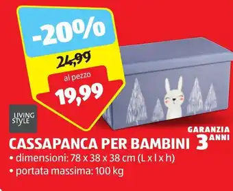 ALDI LIVING STYLE CASSAPANCA PER BAMBINI offerta