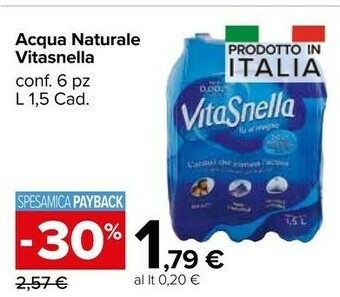 Carrefour Market Vitasnella Acqua offerta