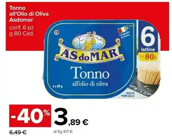 Carrefour Market Asdomar Tonno offerta