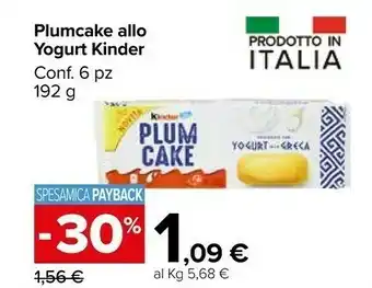 Carrefour Market Kinder Plum cake offerta