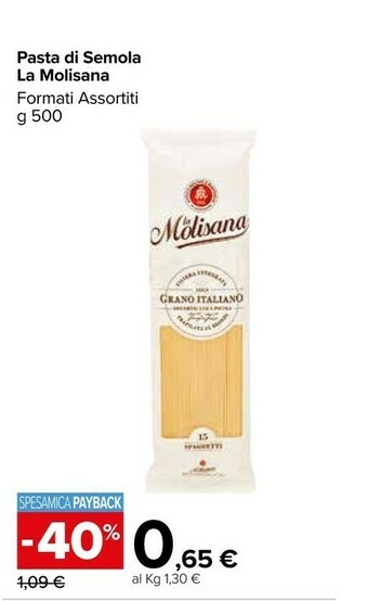 Carrefour La Molisana Pasta di semola offerta