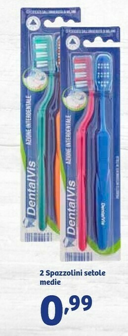 In'S Mercato Dental Vis 2 Spazzolini Setole Medie offerta