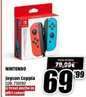 MediaWorld Nintendo Joycon Coppia offerta