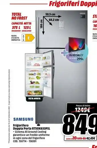MediaWorld Samsung RT50K633PSL Frigorifero Con Congelatore Libera Installazione 504 L E Argento offerta