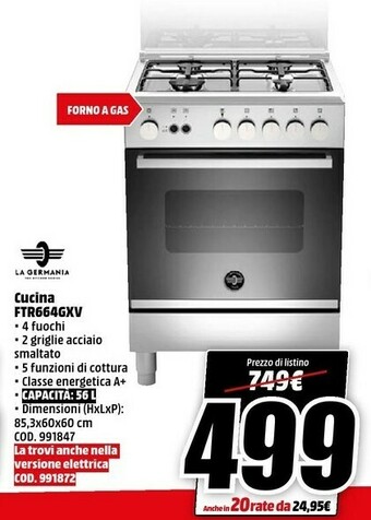 MediaWorld La Germania Cucina FTR664GXV offerta