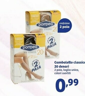 In'S Mercato Pompea Gambaletto Classico 20 Denari offerta