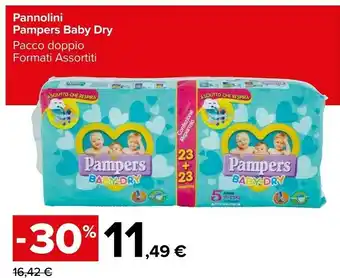 Carrefour Market Pampers Baby Dry Pannolini offerta