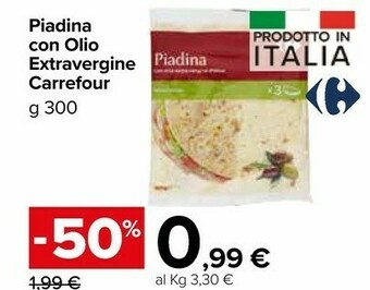 Carrefour Market Carrefour Piadina Con Olio Extravergine 300 G offerta