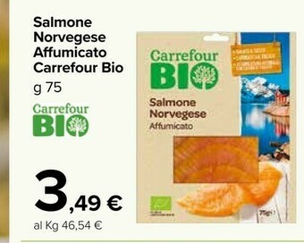 Carrefour Market Carrefour Salmone Norvegese Affumicato Bio offerta