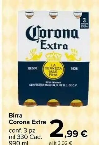 Carrefour Market Corona Extra Birra 330 G offerta