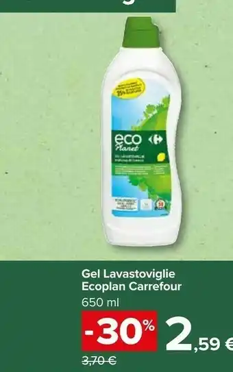Carrefour Market Gel Lavastoviglie Ecoplan offerta