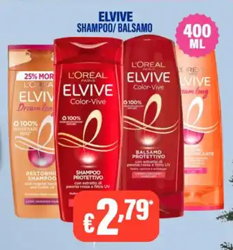 Cossuto ELVIVE SHAMPOO/BALSAMO 400 ml offerta