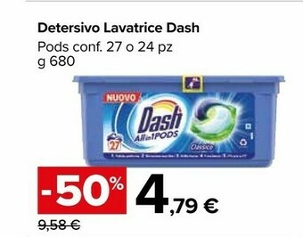 Carrefour Market Dash Detersivo Lavatrice offerta