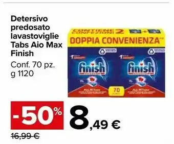 Carrefour Finish Detersivo Predosato Lavastoviglie Tabs Aio Max offerta