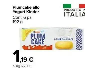 Carrefour Kinder Plumcake Allo Yogurt offerta