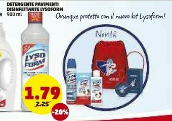 PENNY Lysoform Detergente Pavimenti Disinfettante offerta