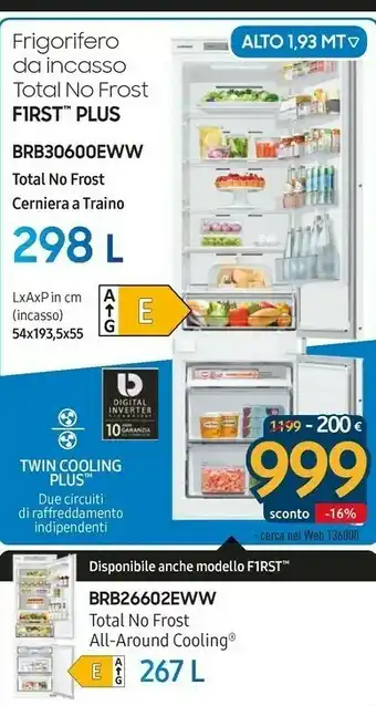 Sinergy Samsung BRB30600EWW Frigorifero Con Congelatore Da Incasso E Bianco offerta