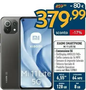 Sinergy Xiaomi Smartphone Mi 11 Lite 5G offerta