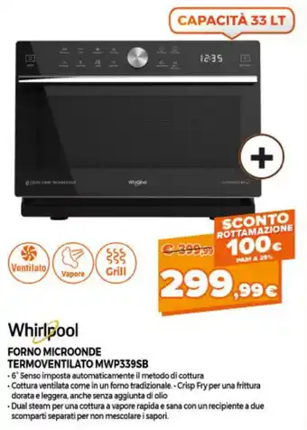 Whirlpool Forno Microonde Termoventilato MWP339SB