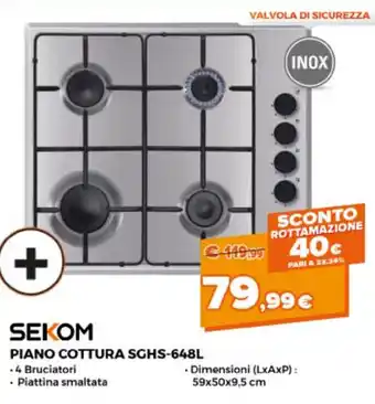 Parente Expert Sekom Piano Cottura SGHS-648L offerta