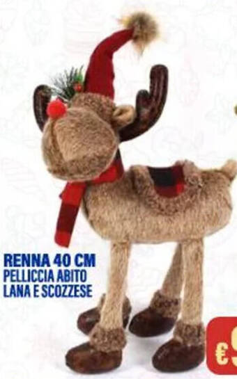 Cossuto RENNA 40 CM PELLICCIA ABITO LANA E SCOZZESE offerta
