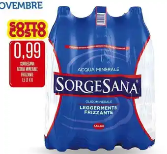 Supermercati Pasquale Prisco SORGESANA ACQUA MINERALE FRIZZANTE 1.5 LT X 6 offerta