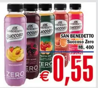 Conté Supermercati SAN BENEDETTO Succoso Zero MI. 400 offerta