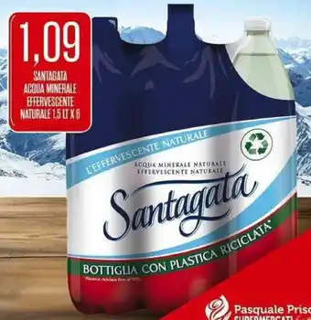 Supermercati Pasquale Prisco SANTAGATA ACQUA MINERALE EFFERVESCENTE NATURALE 1,5 LT X 6 offerta