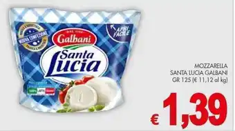 PrestoFresco MOZZARELLA SANTA LUCIA GALBANI GR 125 offerta