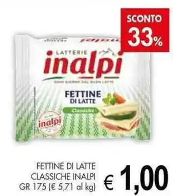 PrestoFresco FETTINE DI LATTE CLASSICHE INALPI GR 175 offerta