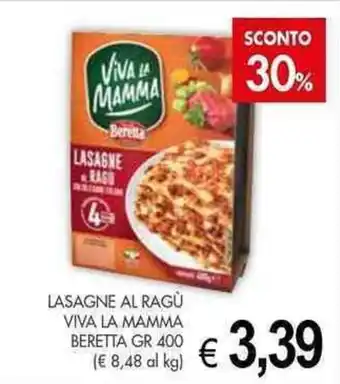 PrestoFresco LASAGNE AL RAGÙ VIVA LA MAMMA BERETTA GR 400 offerta