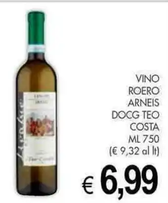 PrestoFresco VINO ROERO ARNEIS DOCG TEO COSTA ML 750 offerta
