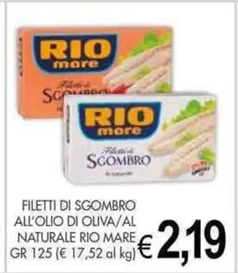 PrestoFresco FILETTI DI SGOMBRO ALL'OLIO DI OLIVA/AL NATURALE RIO MARE gr 125 offerta