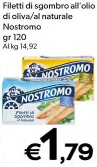 MAX Supermercati Filetti di sgombro all'olio di oliva/al naturale Nostromo gr 120 offerta