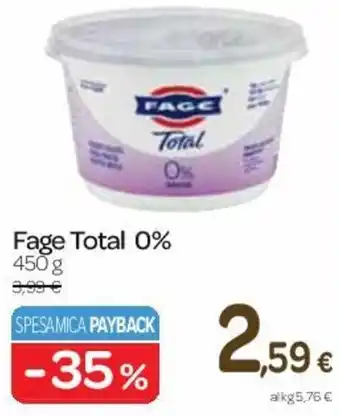 Carrefour Fage Total 0% 450 g offerta