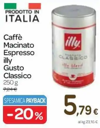 Carrefour Caffè Macinato Espresso illy Gusto Classico 250 g offerta