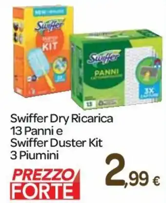 Carrefour Swiffer Dry Ricarica 13 Panni e Swiffer Duster Kit 3 Piumini offerta
