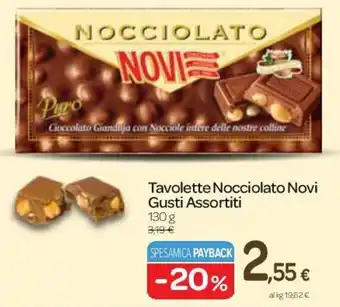 Carrefour Tavolette Nocciolato Novi Gusti Assortiti 130 g offerta
