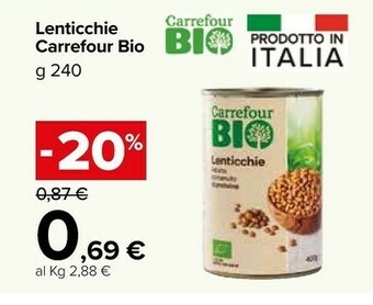 Carrefour Market Carrefour Bio Lenticchie offerta