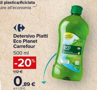Carrefour Market Carrefour Detersivo Piatti Eco Planet offerta