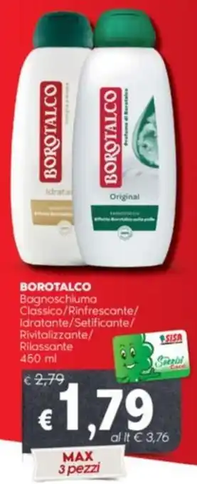 BOROTALCO Bagnoschiuma Classico/Rinfrescante/ Idratante/Setificante/ Rivitalizzante/ Rilassante 450 ml