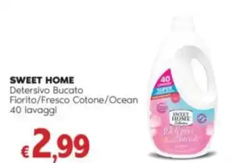SWEET HOME Detersivo Bucato Fiorito/Fresco Cotone/Ocean 40 lavaggi